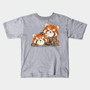 Two happy red pandas Kids T-Shirt